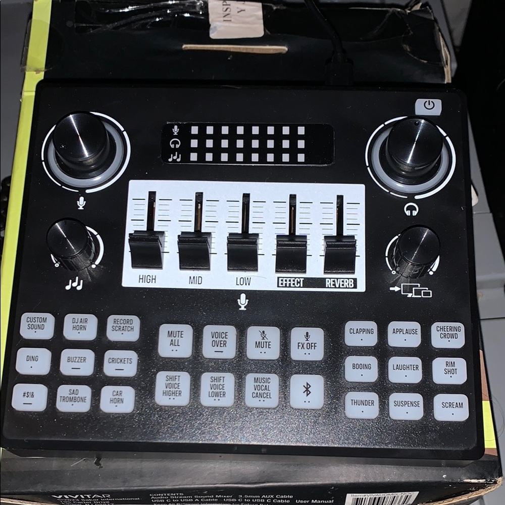 Black Audio Mixer with Controls